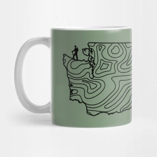 Get Lost Hiking Topographic Art Hike Washington State Map Mug